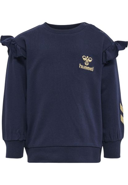 Bluza dla dziewczynki niemowlaka Hummel Signe. Niebieskie bluzy i bluzki niemowlęce HUMMEL, na jesień, bez wzorów, z bawełny, bez ramiączek, krótkie, bez kaptura. Za 167.00 zł.