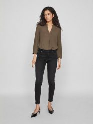 Vila Dżinsy - Skinny fit - w kolorze czarnym rozmiar: M/L30. Czarne jeansy damskie Vila, z podwyższonym stanem. Za 79.03 zł.