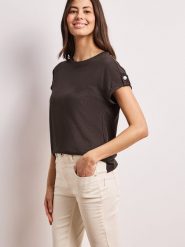 Street One Koszulka Kobiety Bawełna brązowy, 36. Brązowe t-shirty damskie Street One, bez wzorów, z bawełny, bez kołnierzyka. Za 119.95 zł.