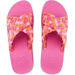 Klapki plażowe damskie Flip Flop Wedgy Cross. Czerwone klapki damskie Flip Flop, bez wzorów, bez obcasa. W wyprzedaży za 91.00 zł.