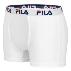 Męski bokser Fila z oddychającej bawełny - Rozmiar XL. Białe bokserki męskie Fila, bez wzorów, z bawełny. Za 129.99 zł.