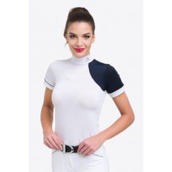 Koszulka wyścigowa damska Simply Dame. Białe t-shirty damskie CAVALLIERA, m, bez wzorów, z koronki, bez kołnierzyka. W wyprzedaży za 299.20 zł.