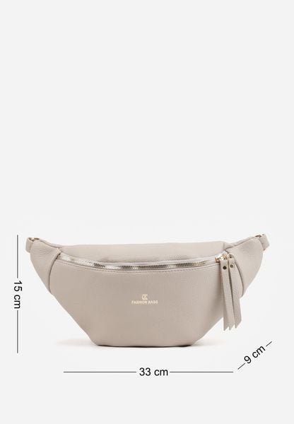 Szara Torebka Nerka w Stylu Eleganckim z Suwakiem i Odpinanym Paskiem Nemixa. Szare torebki klasyczne damskie Renee, bez wzorów, z jeansu, bez dodatków. Za 79.99 zł.