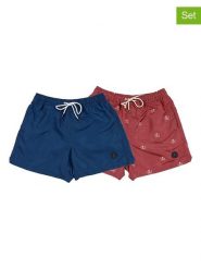 The Time of Bocha Szorty kąpielowe (2 pary) w kolorze granatowym i czerwonym rozmiar: XXL. Czerwone szorty sportowe męskie The Time of Bocha, xxl, z materiału, outdoorowe. Za 130.99 zł.