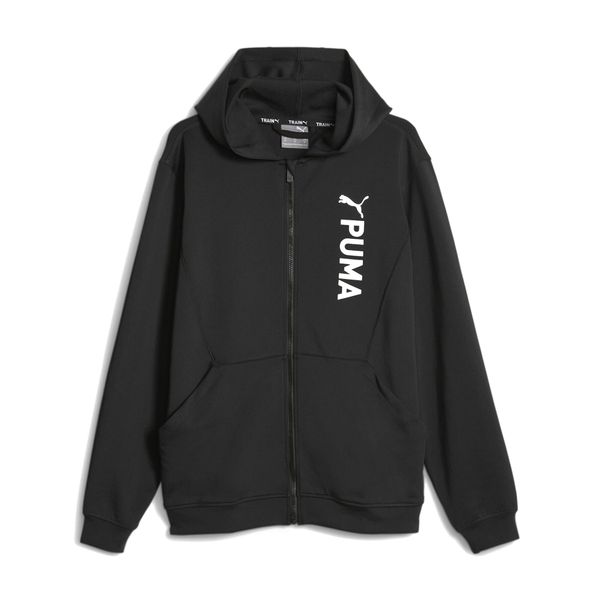 Bluza męska PUMA Fit Double Knit FZ Hoodie. Czarne bluzy bez kaptura męskie Puma, bez wzorów, sportowe, bez kołnierzyka, bez ramiączek. Za 169.99 zł.