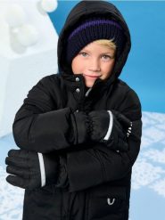 Rękawiczki z odblaskowymi elementami - czarny. Czarne rękawiczki dziecięce Sinsay, bez ramiączek. Za 25.99 zł.