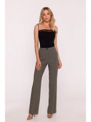 Stylove Spodnie w kolorze khaki rozmiar: XXL. Brązowe spodnie materiałowe damskie Stylove, bez wzorów, z materiału, z podwyższonym stanem. Za 197.99 zł.