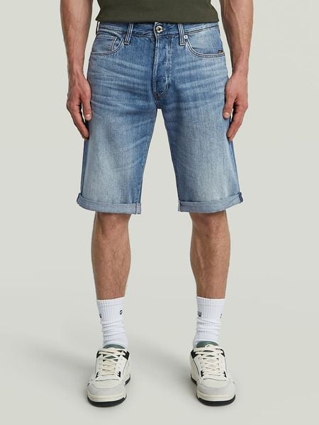 G-Star Bermudy dżinsowe w kolorze niebieskim rozmiar: W38. Niebieskie szorty męskie G-Star, z aplikacjami, z bawełny, klasyczne. Za 143.99 zł.