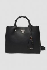 GUESS Czarna torebka damska Meridian. Czarne torebki klasyczne damskie Guess, z aplikacjami, ze skóry ekologicznej, bez dodatków. W wyprzedaży za 509.99 zł.