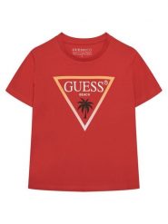 Guess T-Shirt L6GI27 J1314 Czerwony Regular Fit. Czerwone t-shirty chłopięce Guess, z aplikacjami, z bawełny, bez ramiączek. Za 114.99 zł.