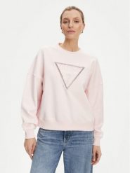 Guess Bluza W5YQ04 KC8I0 Różowy Regular Fit. Czerwone bluzy bez kaptura damskie Guess, xl, z bawełny. Za 299.99 zł.