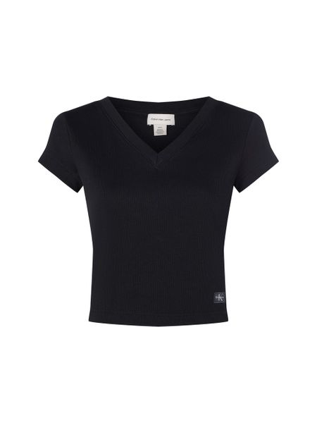 Calvin Klein Jeans Koszulka Kobiety Bawełna czarny, S. Czarne t-shirty damskie Calvin Klein Jeans, s, bez wzorów, z bawełny, bez kołnierzyka. Za 89.95 zł.