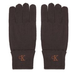 Rękawiczki Damskie Calvin Klein. Brązowe rękawiczki damskie CALVIN KLEIN, bez wzorów, z dzianiny. Za 209.99 zł.