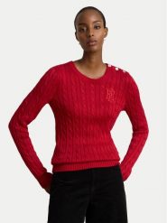 LAUREN RALPH LAUREN Sweter 200P14039501 Czerwony Regular Fit. Czerwone swetry klasyczne damskie Lauren Ralph Lauren, m, bez kołnierzyka. Za 859.99 zł.