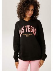 Aniston Bluza w kolorze czarnym rozmiar: 38. Czarne bluzy z kapturem damskie Aniston. Za 98.45 zł.