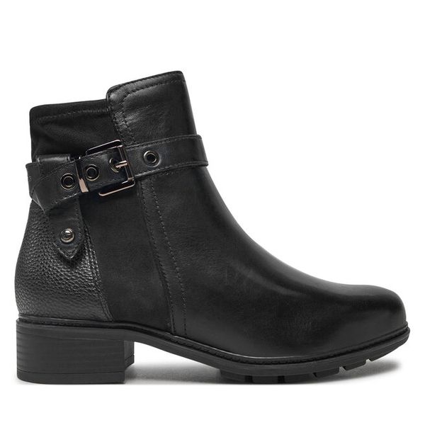 Botki Tamaris. Czarne botki damskie Tamaris, bez obcasa, na płaskiej podeszwie, bez zapięcia. Za 309.99 zł.