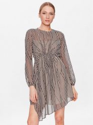 Sisley Sukienka codzienna 4W7XLV036 Beżowy Regular Fit. Brązowe sukienki damskie SISLEY, na co dzień, bez wzorów, z syntetyku, bez kołnierzyka, bez ramiączek, proste. Za 379.99 zł.