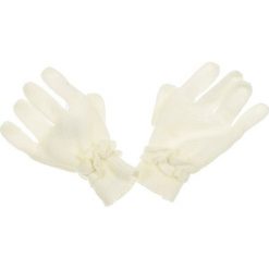 Rękawiczki w kolorze kremowym. Białe rękawiczki dziecięce Daniel Hechter, Naf Naf Kids, z materiału, bez ramiączek. W wyprzedaży za 25.95 zł.