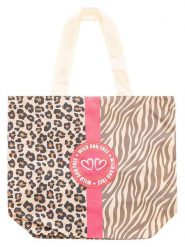 Zwillingsherz Shopper bag "Leo + Zebra" w kolorze beżowym - 36 x 46 cm rozmiar: onesize. Brązowe shopper bag damskie Zwillingsherz, bez wzorów, z materiału, na ramię, bez dodatków. Za 60.99 zł.
