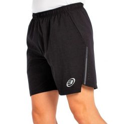 Spodenki Bullpadel Mazari czarne. Czarne szorty męskie bullpadel, bez wzorów, z tkaniny, sportowe. Za 336.99 zł.