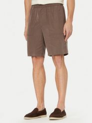 Calvin Klein Szorty materiałowe LV04LF614G Brązowy Relaxed Fit. Brązowe szorty męskie CALVIN KLEIN, bez wzorów, z materiału. Za 489.99 zł.