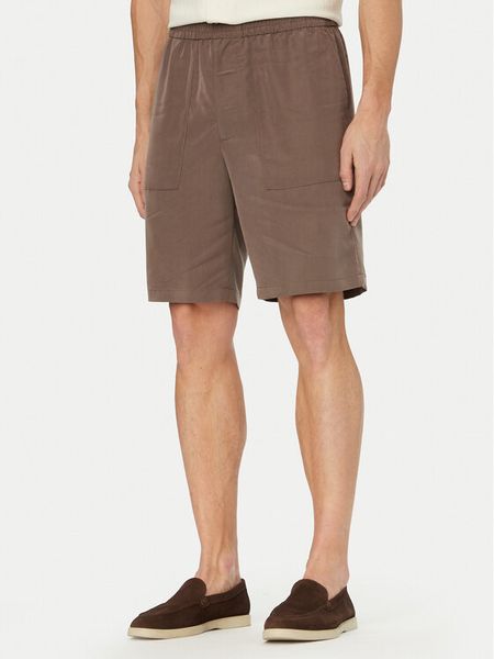 Calvin Klein Szorty materiałowe LV04LF614G Brązowy Relaxed Fit. Brązowe szorty męskie CALVIN KLEIN, z materiału, bez kołnierzyka. Za 489.99 zł.