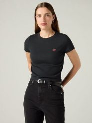 Levi's Koszulka w kolorze czarnym rozmiar: XL. Czarne bluzki damskie Levi's, s, bez wzorów, z bawełny, bez kołnierzyka. Za 69.95 zł.
