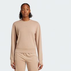 Bluza Designed-for-Training Warm-Up Crewneck. Zielone bluzy bez kaptura damskie Adidas, l, z bawełny. Za 259.00 zł.