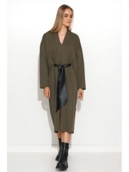 Makadamia Sukienka w kolorze khaki rozmiar: 36/38. Brązowe sukienki damskie Makadamia, na co dzień, z aplikacjami, ze skóry, bez kołnierzyka, bez ramiączek, maxi, proste. Za 83.42 zł.