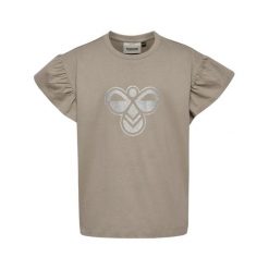 Koszulka z falbankami dla dziewczyny Hummel BIG BEE. Szare koszulki dziewczęce HUMMEL, bez wzorów, bez ramiączek. Za 179.50 zł.