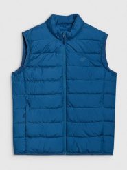4F Bezrękawnik puchowy z wypełnieniem naturalnym męski - niebieski XXL. Niebieskie kamizelki męskie 4f, m, z gumy. Za 349.99 zł.