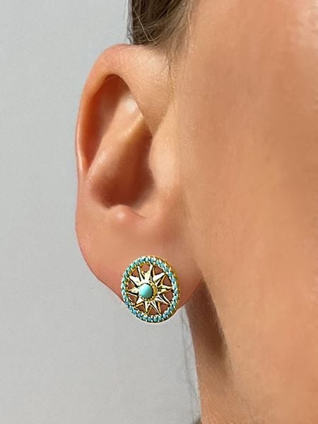 Nomad Pozłacane kolczyki-wkrętki z kamieniami ozdobnymi rozmiar: onesize. Żółte kolczyki damskie Nomad, pozłacane. Za 149.95 zł.