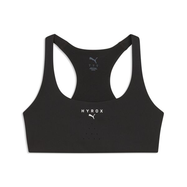 Damski stanik sportowy PUMA × HYROX Tech PUMA. Czarne biustonosze sportowe damskie Puma, bez wzorów, z dzianiny. Za 249.00 zł.