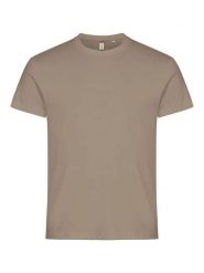 Clique Basic-T T‑shirt męski dopasowany caffe latte. Brązowe t-shirty męskie CLIQUE, m, bez wzorów, z bawełny, bez kołnierzyka. Za 82.69 zł.