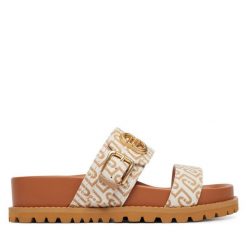 Klapki Liu Jo. Brązowe klapki damskie Liu Jo, bez wzorów, bez obcasa. Za 469.99 zł.