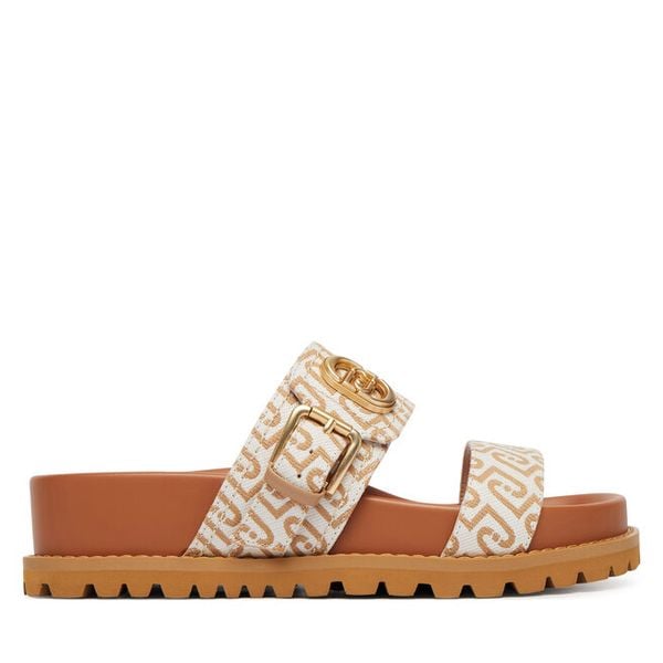 Klapki Liu Jo. Brązowe klapki damskie Liu Jo, bez wzorów, bez obcasa. Za 359.99 zł.