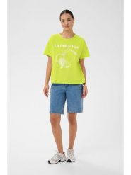 Kaffe Koszulka w kolorze limonkowo-białym rozmiar: L. Zielone bluzki damskie Kaffe, l, bez wzorów, z bawełny, bez kołnierzyka, bez ramiączek. Za 78.99 zł.