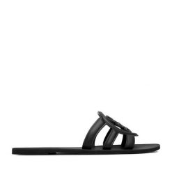 Klapki Nine West. Czarne klapki damskie Nine West, bez wzorów, bez obcasa. Za 89.99 zł.