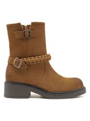 C'M Botki w kolorze karmelowym rozmiar: 36. Brązowe botki damskie C'M, z materiału, bez obcasa, bez zapięcia. Za 152.99 zł.