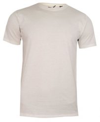 Kremowy T-Shirt (Koszulka) Bez Nadruku -BRAVE SOUL- Męski, Okrągły Dekolt, Écru, Postrzępione Brzegi. Białe t-shirty męskie Brave Soul, l, bez wzorów, z bawełny, bez kołnierzyka. Za 45.00 zł.