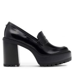Półbuty Nine West. Czarne półbuty damskie Nine West, bez wzorów, bez obcasa, na obcasie. Za 229.99 zł.