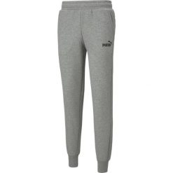 Męskie spodnie dresowe z logo Essentials PUMA Medium Gray Heather. Szare spodnie dresowe męskie Puma, z bawełny. Za 222.99 zł.