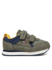 Tommy Hilfiger Sneakersy Low Cut Velcro Sneaker T1X9-35253-1960 M Zielony. Zielone buty sportowe chłopięce Tommy Hilfiger, bez wzorów, ze skóry, bez zapięcia. Za 334.99 zł.