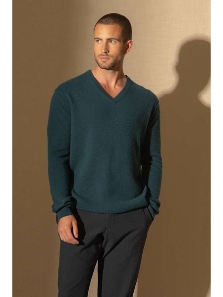 Perfect Cashmere Kaszmirowy sweter "Lorenzo" w kolorze zielonym rozmiar: XL. Zielone swetry męskie Perfect Cashmere, xl, bez wzorów, z kaszmiru, bez kołnierzyka. Za 413.99 zł.