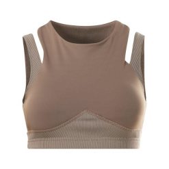 Biustonosz dla kobiet Reebok Studio Layered. Brązowe biustonosze sportowe damskie Reebok, bez wzorów. Za 194.20 zł.