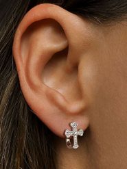 Les Favorites Pozłacane kolczyki-wkrętki z cyrkoniami rozmiar: onesize. Szare kolczyki damskie Les Favorites, z cyrkonią, pozłacane. Za 130.99 zł.