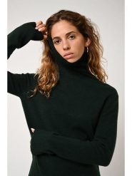 AUTHENTIC CASHMERE Kaszmirowy golf "Fornet" w kolorze ciemnozielonym rozmiar: S. Zielone golfy damskie AUTHENTIC CASHMERE, s, bez wzorów, z kaszmiru, bez ramiączek. Za 375.96 zł.