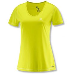 Koszulka trekkingowa damska Salomon Mazy SS Tee W. Żółte bluzki sportowe damskie Salomon, xl, bez wzorów, z poliesteru, bez ramiączek. Za 92.00 zł.