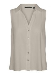 Vero Moda Top w kolorze szarym rozmiar: XS. Szare topy damskie Vero Moda, xs, bez wzorów, bez kołnierzyka. Za 87.81 zł.