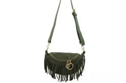 Saszetka zamszowa boho BARBERINI'S 973-38 zielona. Zielone shopper bag damskie Barberinis, bez wzorów, ze skóry, przez ramię, zamszowe, bez dodatków. Za 199.99 zł.
